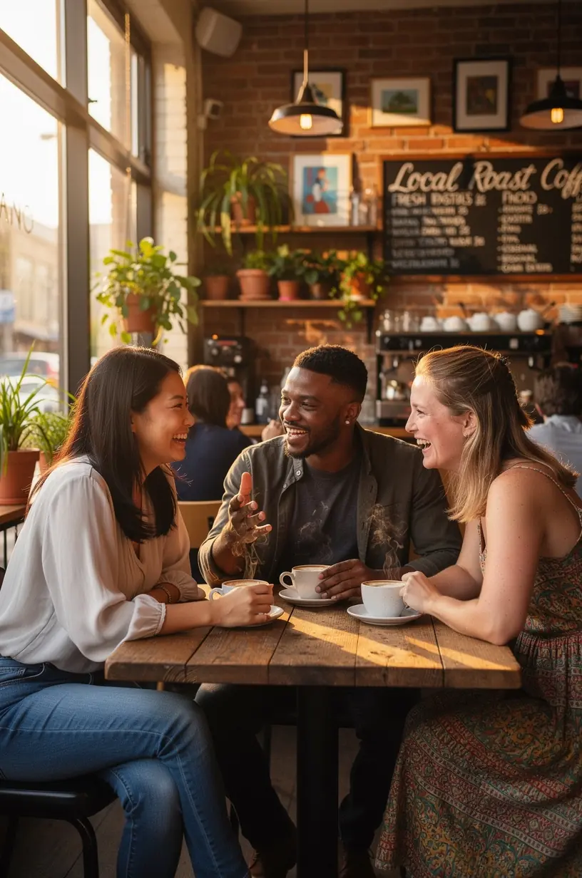 Community members sharing feedback on local businesses